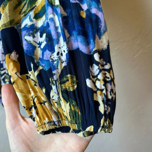 Chicos floral peasant boho loose watercolor Lagenlook cottage core work teacher - Picture 8 of 9